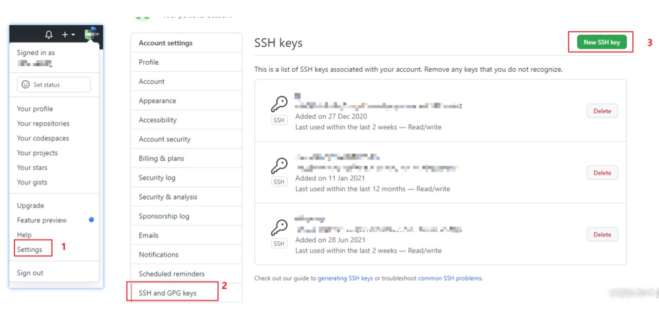 以github为例，添加